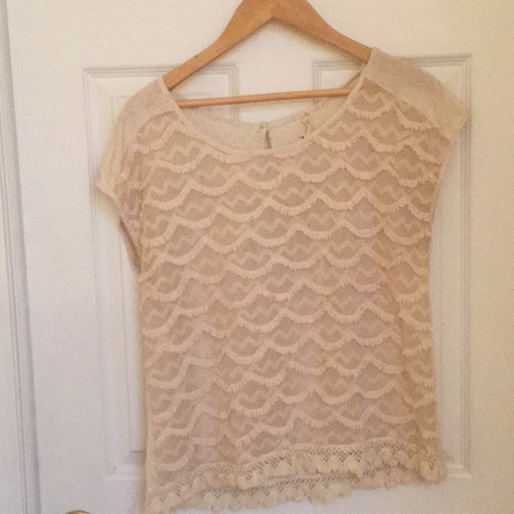 Cute Lovemarks Lace Mixed Media Tee - Picture 2 of 6